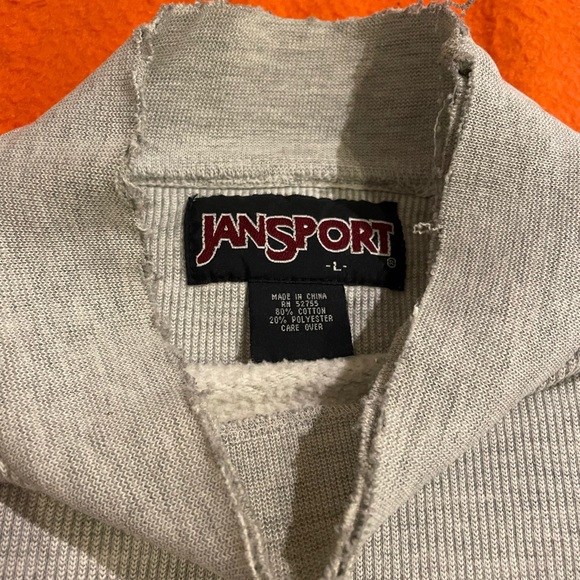Vintage Distressed Jansport Queens College Turtleneck Sweatshirt Size Large - Picture 5 of 5